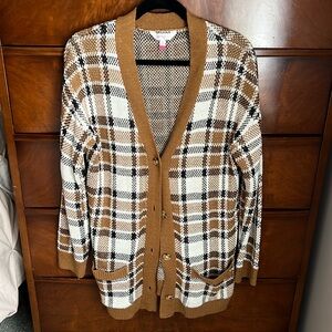 Plaid button down sweater